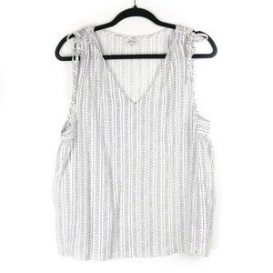 OLD NAVY Summer V Neck Top Blue White Large